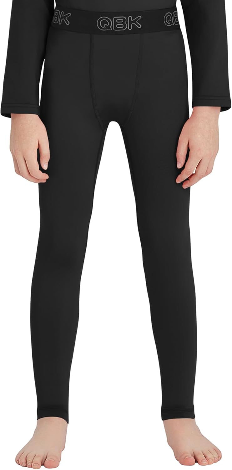 QBK Toddler Boys 2T to Youth Compression Pants Base Layer Leggings Tights for Basketball Soccer Football Baseball