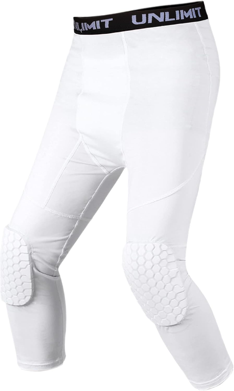 Unlimit for 4-16 yrs, Youth Basketball Pants with Knee Pads, 3/4 Capri Compression Pants for Boys - Image 7
