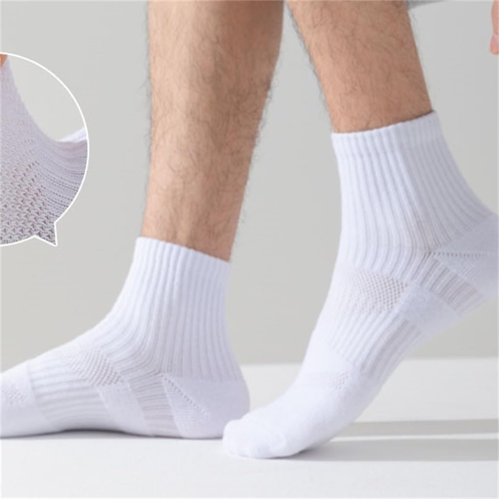 HBJWOV Mid Length Socks, Men's Towel Soles, Sports Socks, Casual Basketball Socks - Image 3