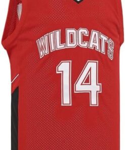 Youth Basketball Jersey for Kids Wildcats High School Shirt 14 Troy Bolton Jersey 8 Chad Danforth Jersey Red/White XS-XL