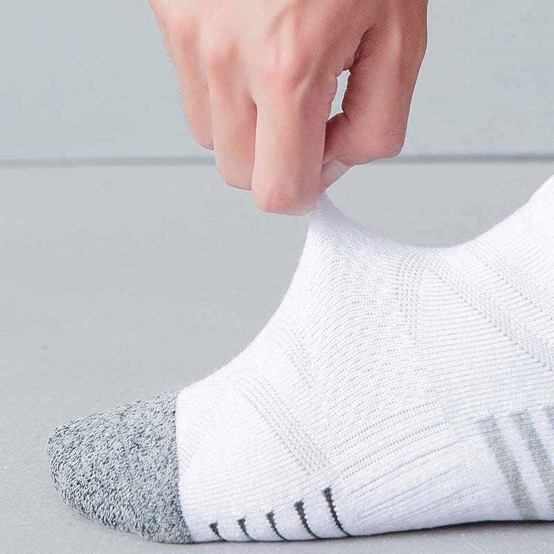 Men's Soles Thickened Towel Basketball Socks Color-Blocking Outdoor Sports Boat Socks Shallow Socks(C) - Image 4