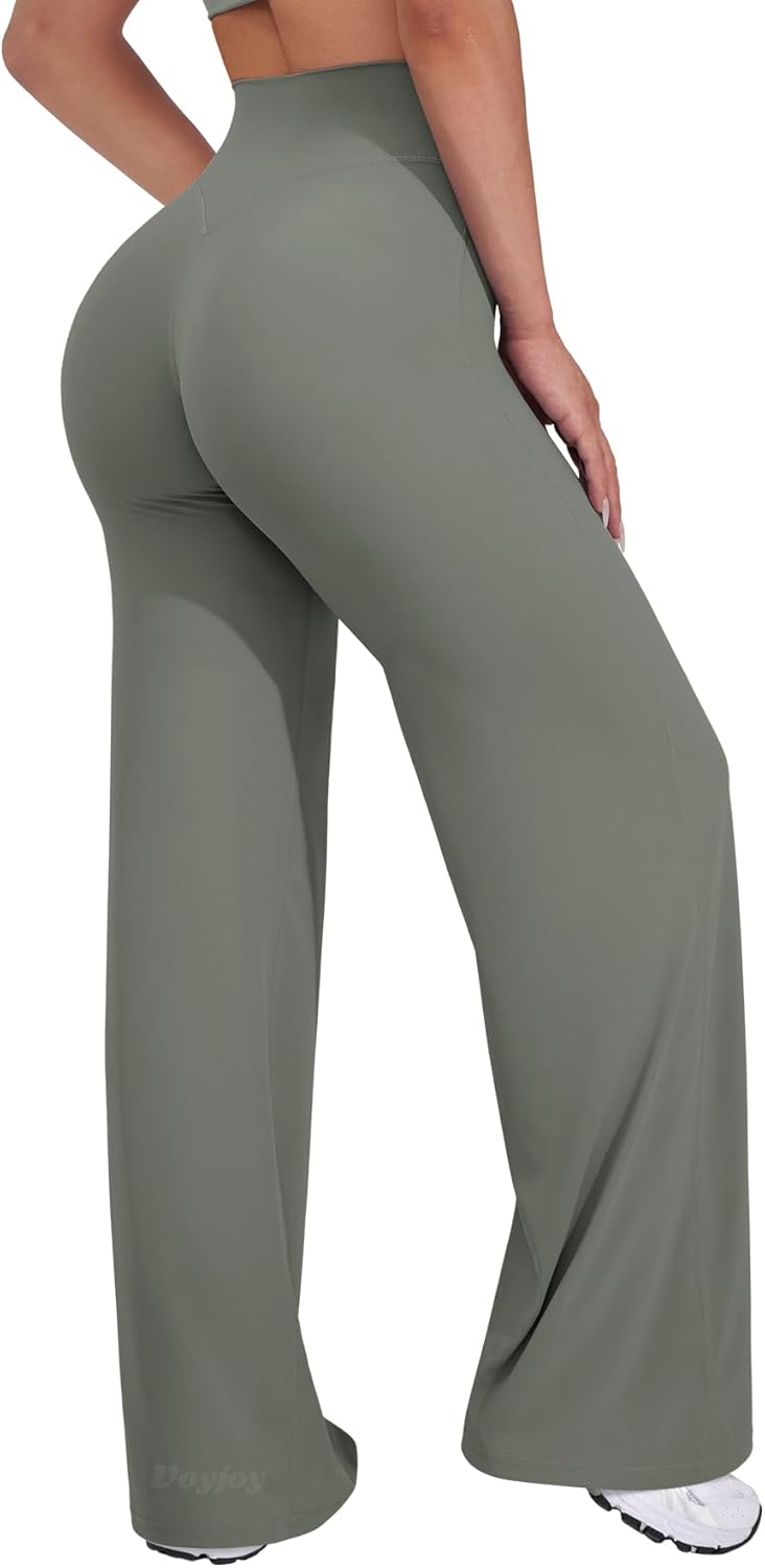 VOYJOY Straight Leggings Bottoms Wide Leg Pants for Women 29"/ 31.5"/33" High Waist Stretch Casual Sweatpants - Image 29