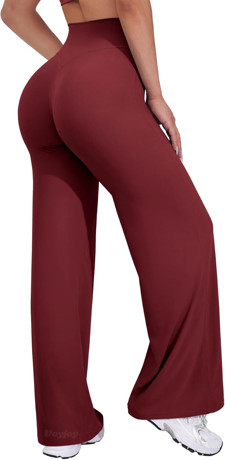 VOYJOY Straight Leggings Bottoms Wide Leg Pants for Women 29"/ 31.5"/33" High Waist Stretch Casual Sweatpants - Image 24