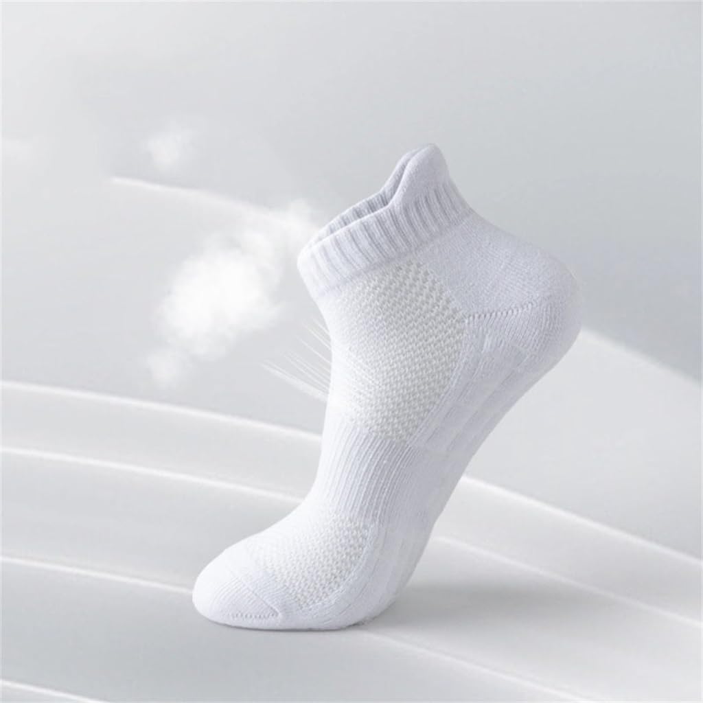 Socks, Men's Sweat Absorbing Towel Soles, Sports Socks, Basketball Socks, Short Socks(OneColor) - Image 4