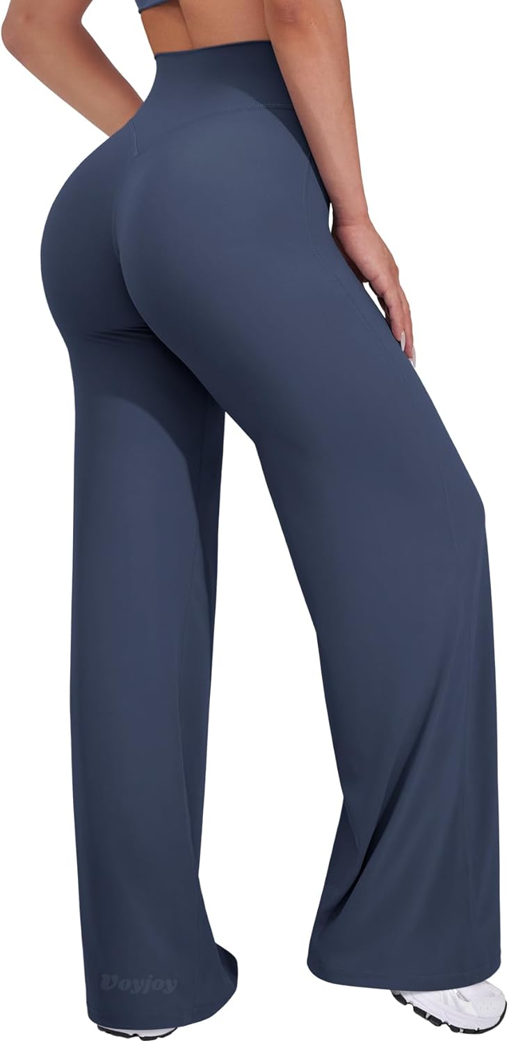 VOYJOY Straight Leggings Bottoms Wide Leg Pants for Women 29"/ 31.5"/33" High Waist Stretch Casual Sweatpants - Image 32
