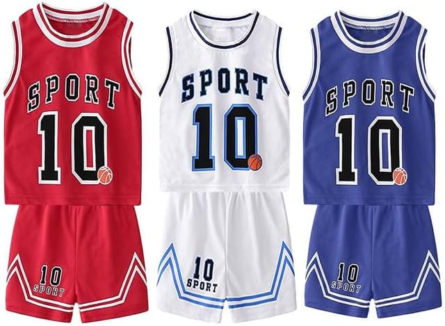 Toddler Kids Sports Athletic Jersey Shorts Set Todder Boys Jerseys Outfit 2 Piece Basketball Tank Top Mesh Shorts Set - Image 10