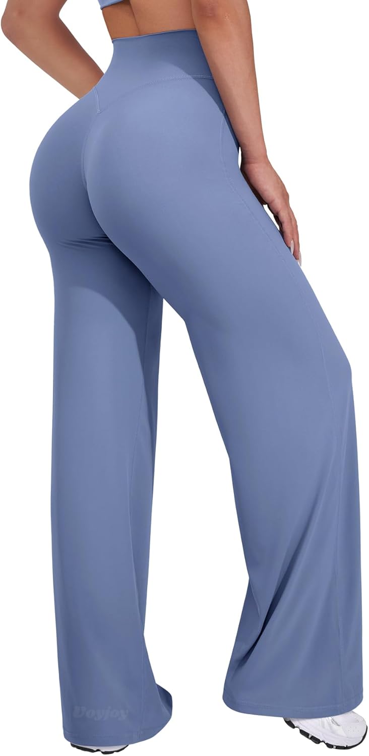 VOYJOY Straight Leggings Bottoms Wide Leg Pants for Women 29"/ 31.5"/33" High Waist Stretch Casual Sweatpants - Image 30