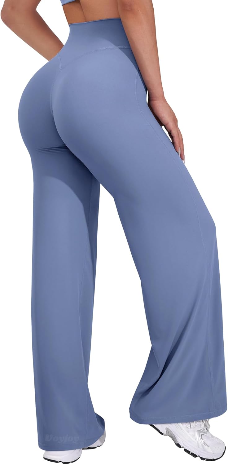 VOYJOY Straight Leggings Bottoms Wide Leg Pants for Women 29"/ 31.5"/33" High Waist Stretch Casual Sweatpants - Image 15