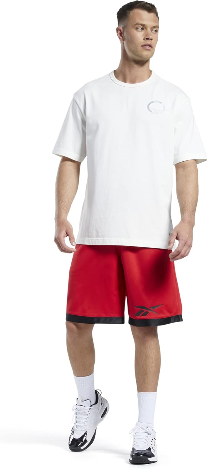 Reebok Men's Basketball Mesh Shorts, Black, L - Image 6