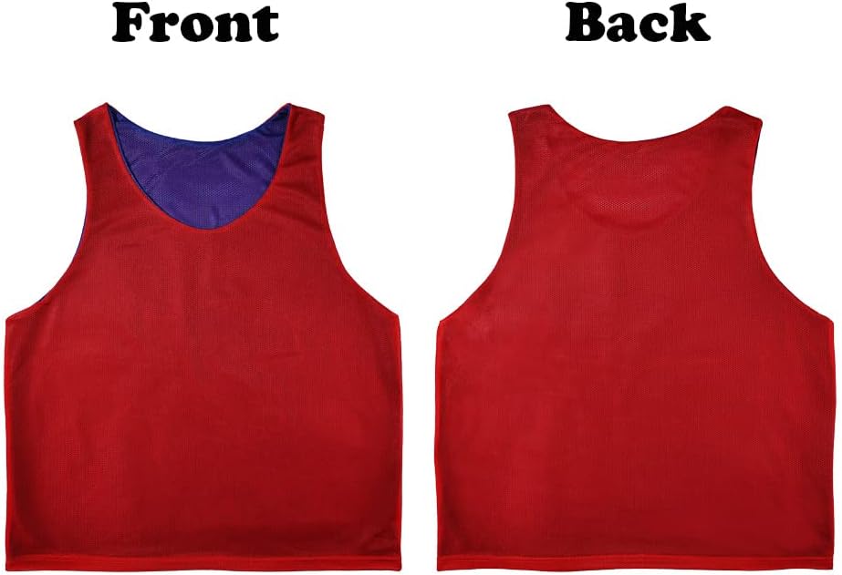 6 PCS Reversible Pinnies Basketball Soccer Training Vest Double Sided Mesh Jerseys for Adult - Image 6