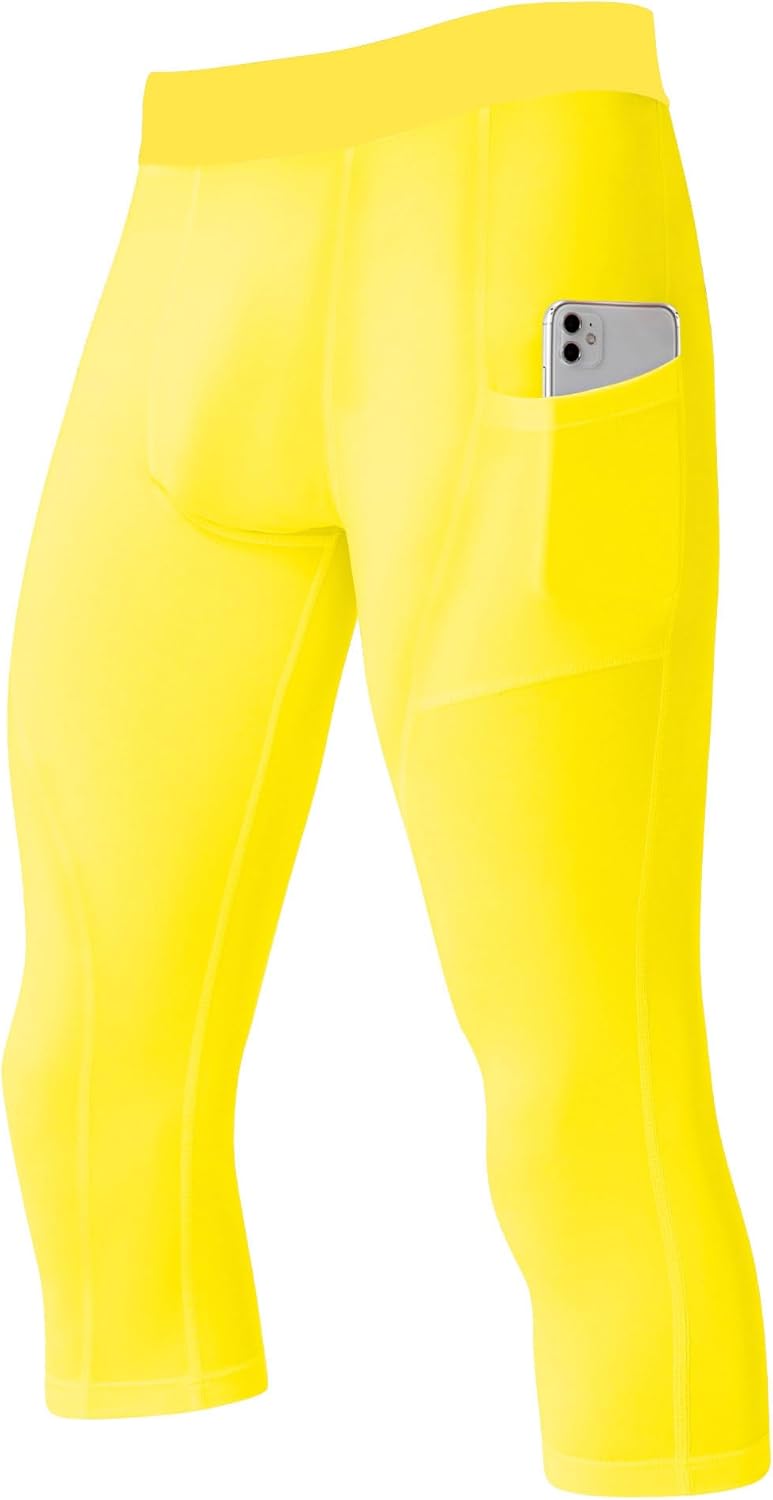 SPVISE Men's 3/4 Compression Pants Athletic Capri Leggings Dry Fit Running Tights with Pocket Basketball Sports Gym Baselayer - Image 16