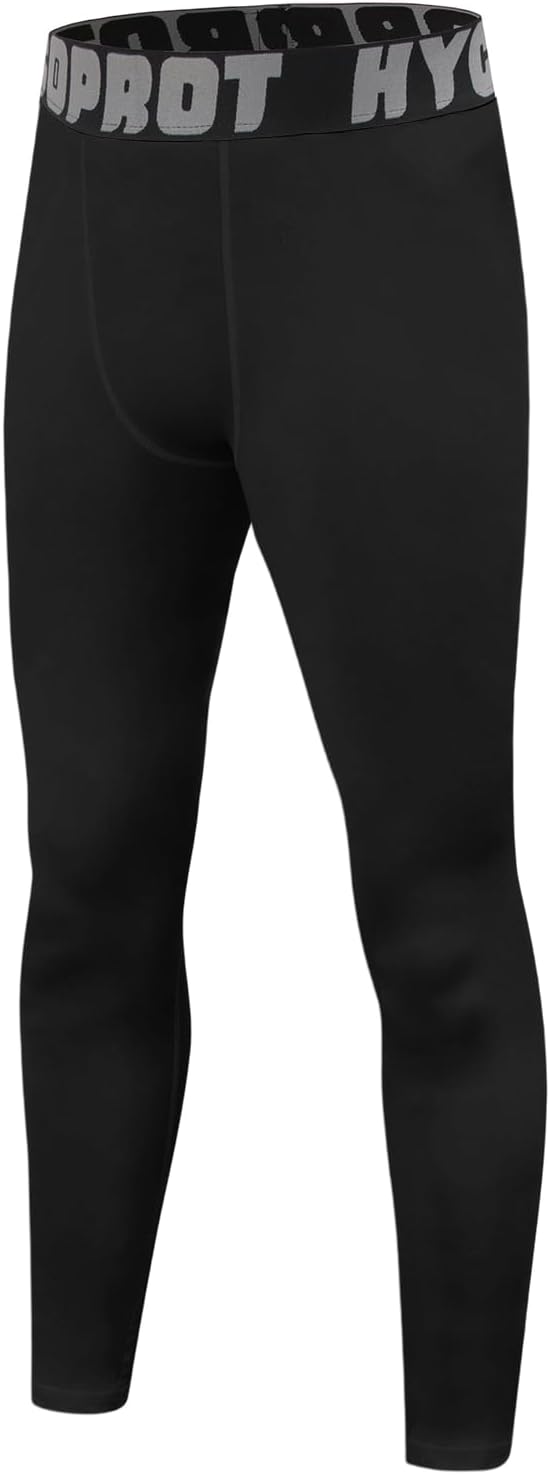 HYCOPROT Boys' Compression Pants Youth Leggings Tights Kids Athletic Sports Base Layer for Running Football Basketball - Image 8