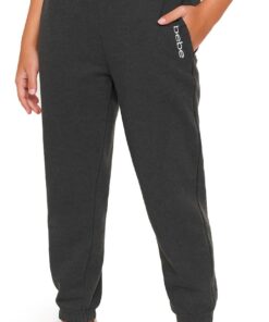 bebe Girls Sweatpants with Pockets, French Terry Joggers Loungewear, Sweat Pants for Girls