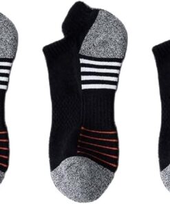 Men's Soles Thickened Towel Basketball Socks Color-Blocking Outdoor Sports Boat Socks Shallow Socks(C)