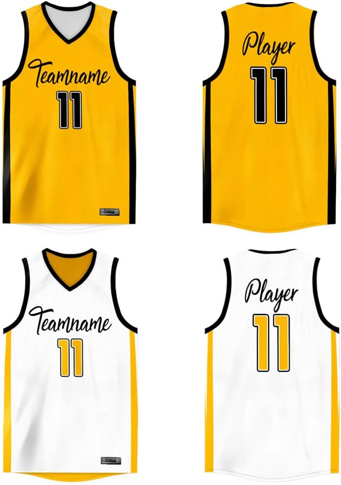 Custom Reversible Basketball Jersey Mesh Performance Uniform Personalized Printed Name Number for Men/Boy - Image 6
