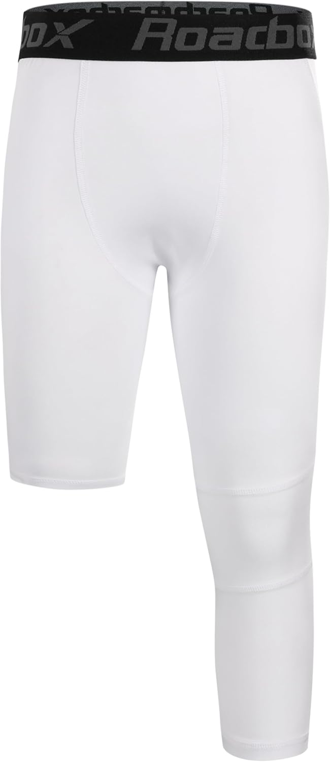 Roadbox Boys One Leg Compression Pants, 2Pack 3/4 Athletic Basketball Leggings, Youth Sports Baselayer Tights - Image 13