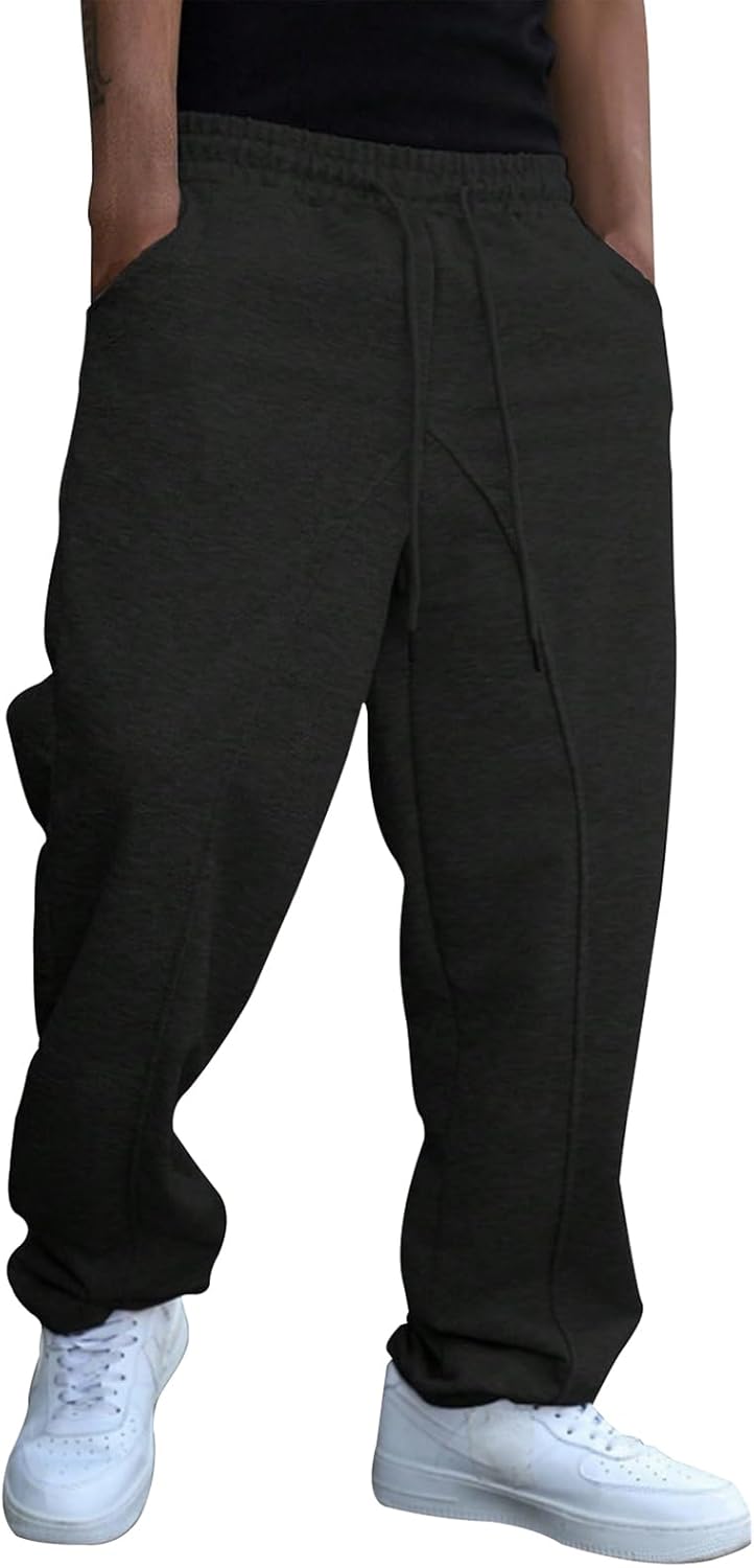 Men's Baggy Sweatpants Fleece Casual Pants Elastic Waist Athletic Workout Jogger Sweat Fall Winter 2025 - Image 23
