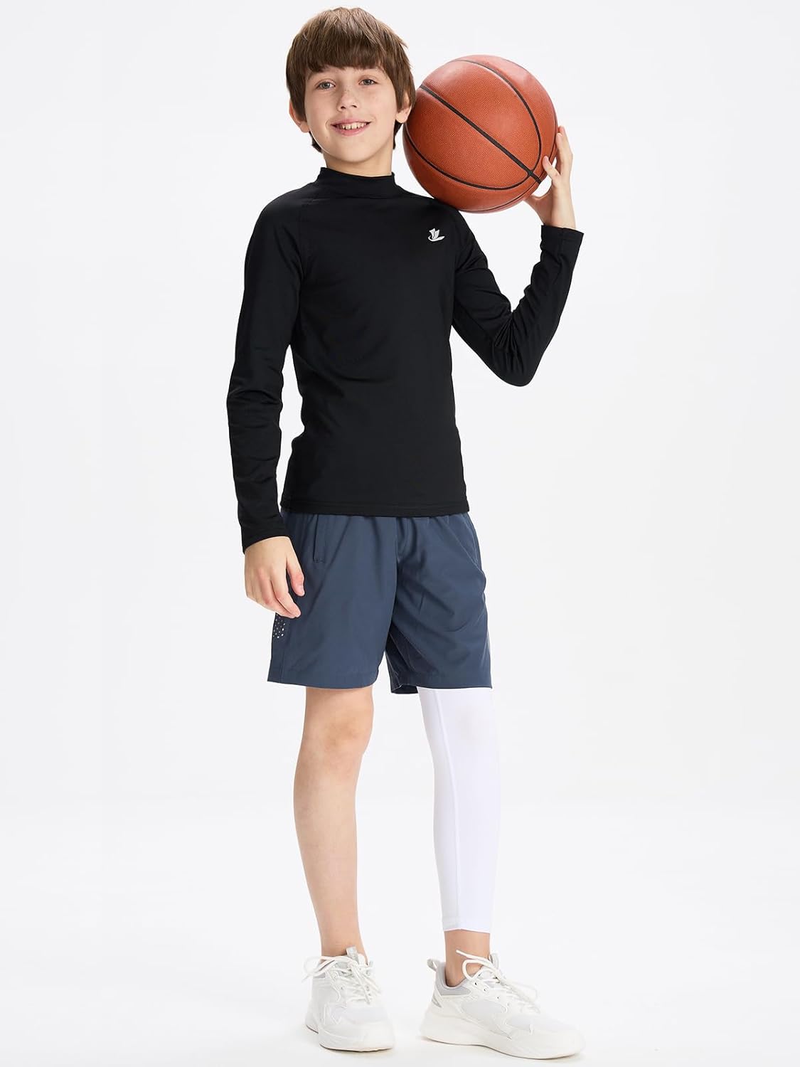 DEVOROPA Youth Boys One Leg Compression Pants for Basketball 3/4 Leggings Sports Tights Kids Athletic Soccer Base Layer - Image 4