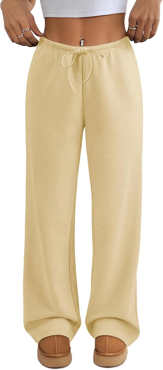 ATHMILE Womens Wide Leg Sweatpants Air Fabric Straight Lowrise Drawstring Elastic Low Waist Fall Clothing Pockets 2025 - Image 7