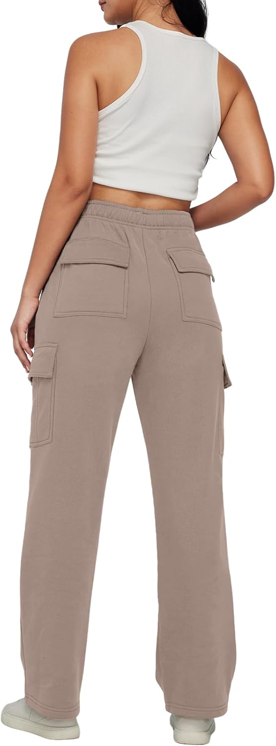 AUTOMET Womens Cargo Sweatpants Baggy Fleece High Waisted Joggers Sweat Pants Athletic Pants - Image 2