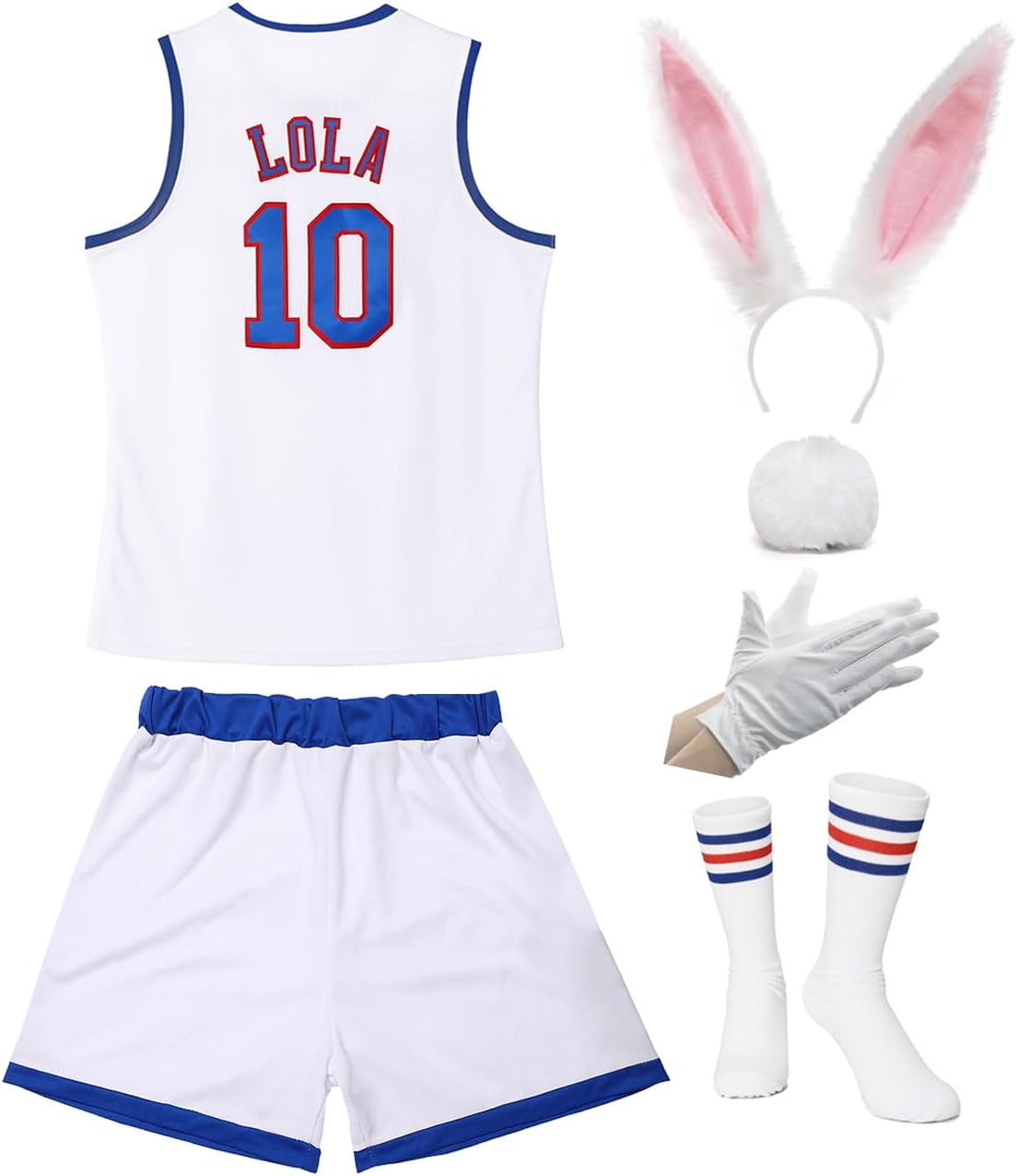 Women Basketball Jersey #10 Lola And 1/3 Space Costume 90s Movie Cosplay Halloween Sports Shirt White XS-XXL - Image 7