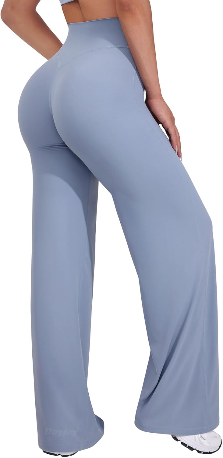 VOYJOY Straight Leggings Bottoms Wide Leg Pants for Women 29"/ 31.5"/33" High Waist Stretch Casual Sweatpants - Image 31