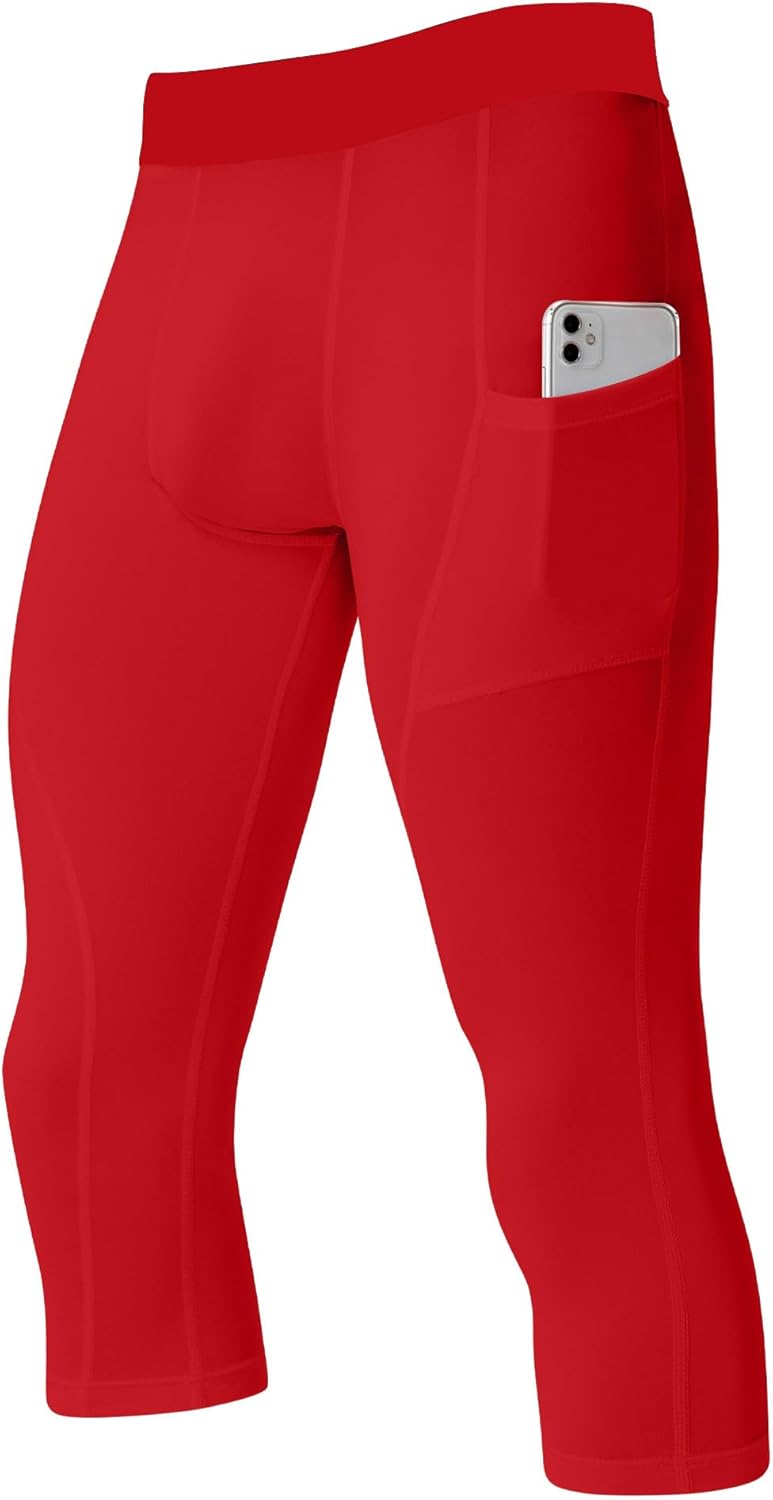 SPVISE Men's 3/4 Compression Pants Athletic Capri Leggings Dry Fit Running Tights with Pocket Basketball Sports Gym Baselayer - Image 14