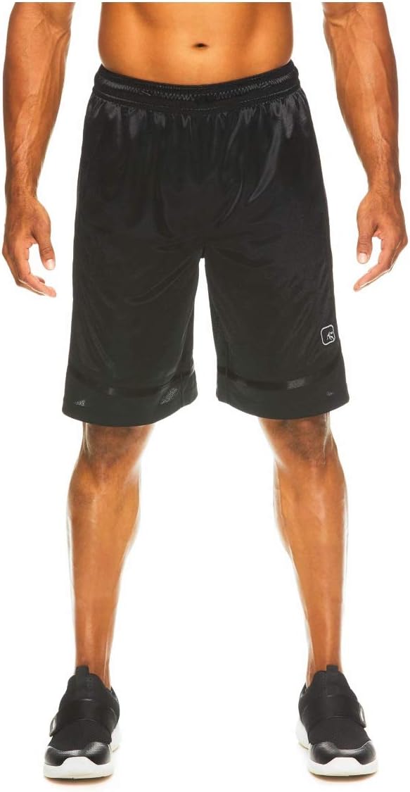 AND1 Men's All Courts Basketball Core Shorts (3XL 48/50, Black)