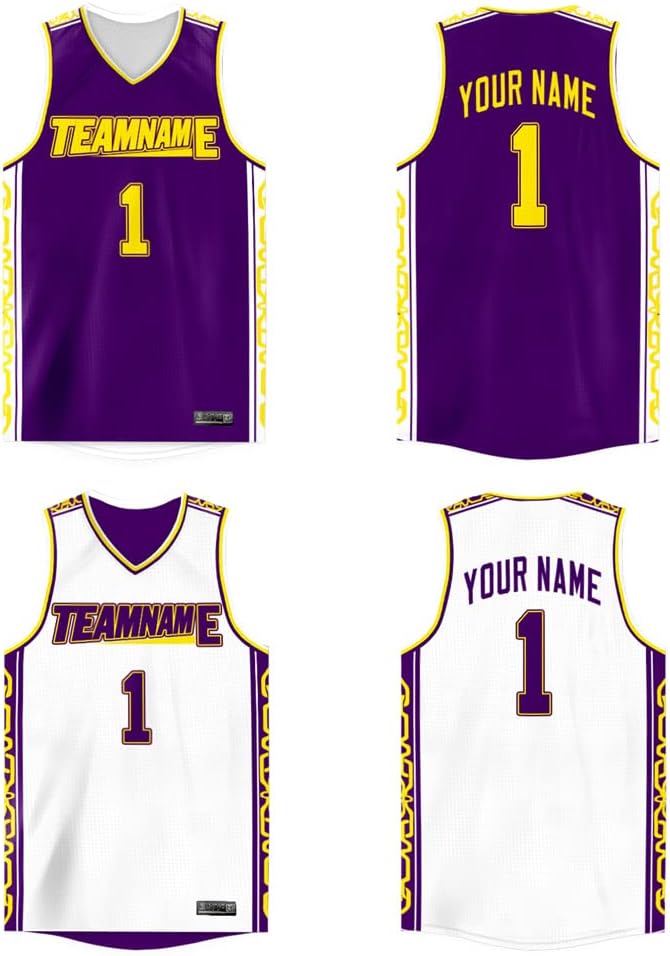Custom Reversible Basketball Jersey Mesh Performance Uniform Personalized Printed Name Number for Men/Boy - Image 24