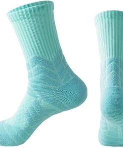 Men's Towel Bottom Sports Socks, Basketball Socks, Thickened High Top Socks(Blue)