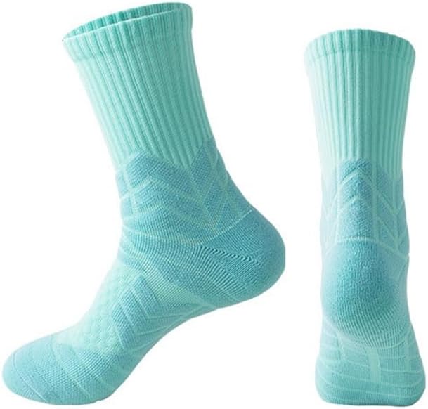 Men's Towel Bottom Sports Socks, Basketball Socks, Thickened High Top Socks(Blue)