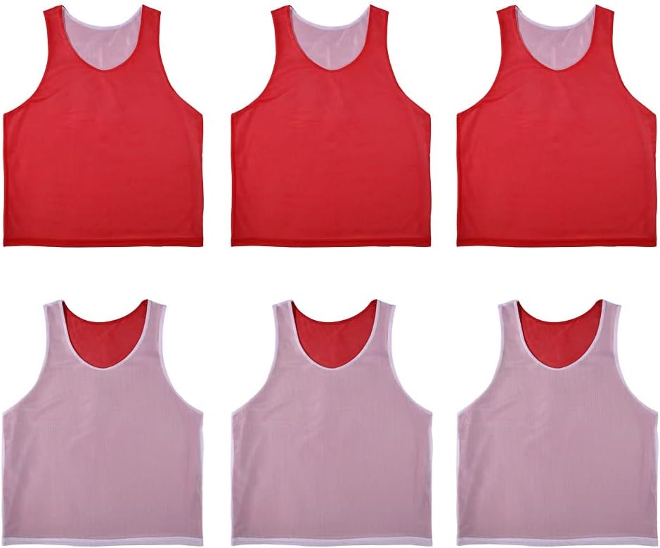 6 PCS Reversible Pinnies Basketball Soccer Training Vest Double Sided Mesh Jerseys for Adult - Image 9