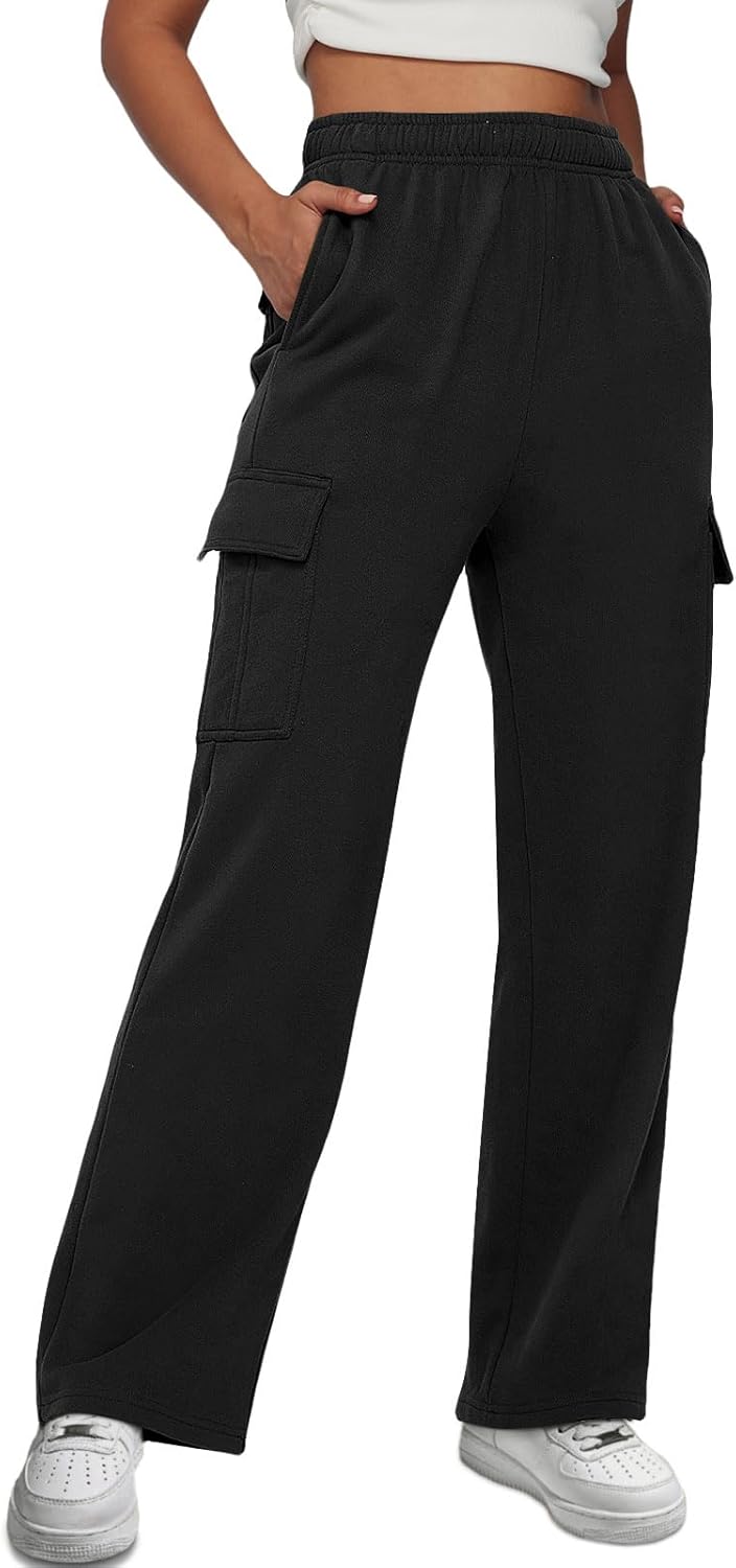 AUTOMET Womens Cargo Sweatpants Baggy Fleece High Waisted Joggers Sweat Pants Athletic Pants - Image 9