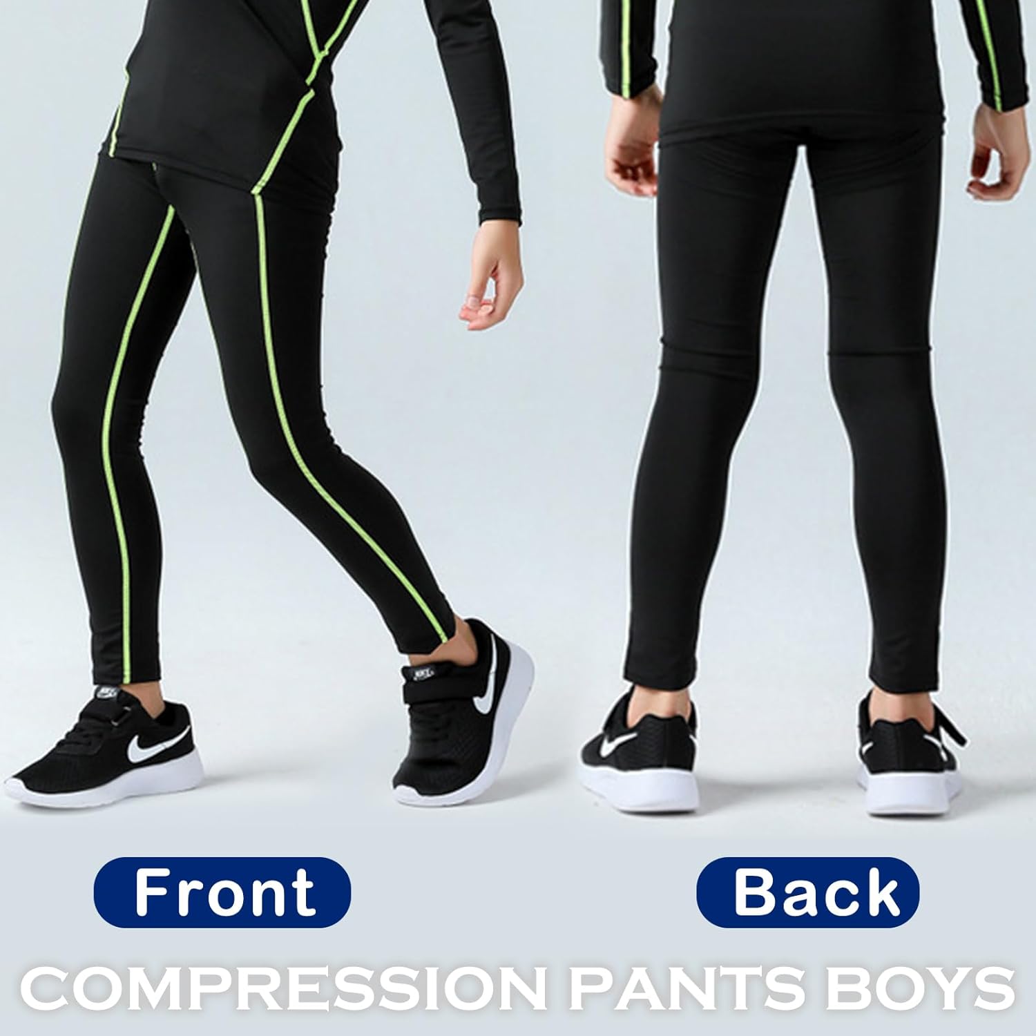SS COLOR FISH Boys Compression Pants Athletic Baselayer Youth Boy Compression Leggings Basketball Running Tights for Boy - Image 2