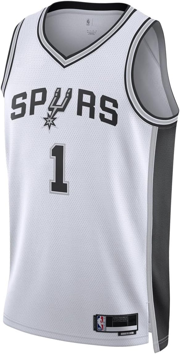 Victor Wembanyama San Antonio Spurs NBA Kids Youth 8-20 Association Edition White Swingman Jersey - Image 2