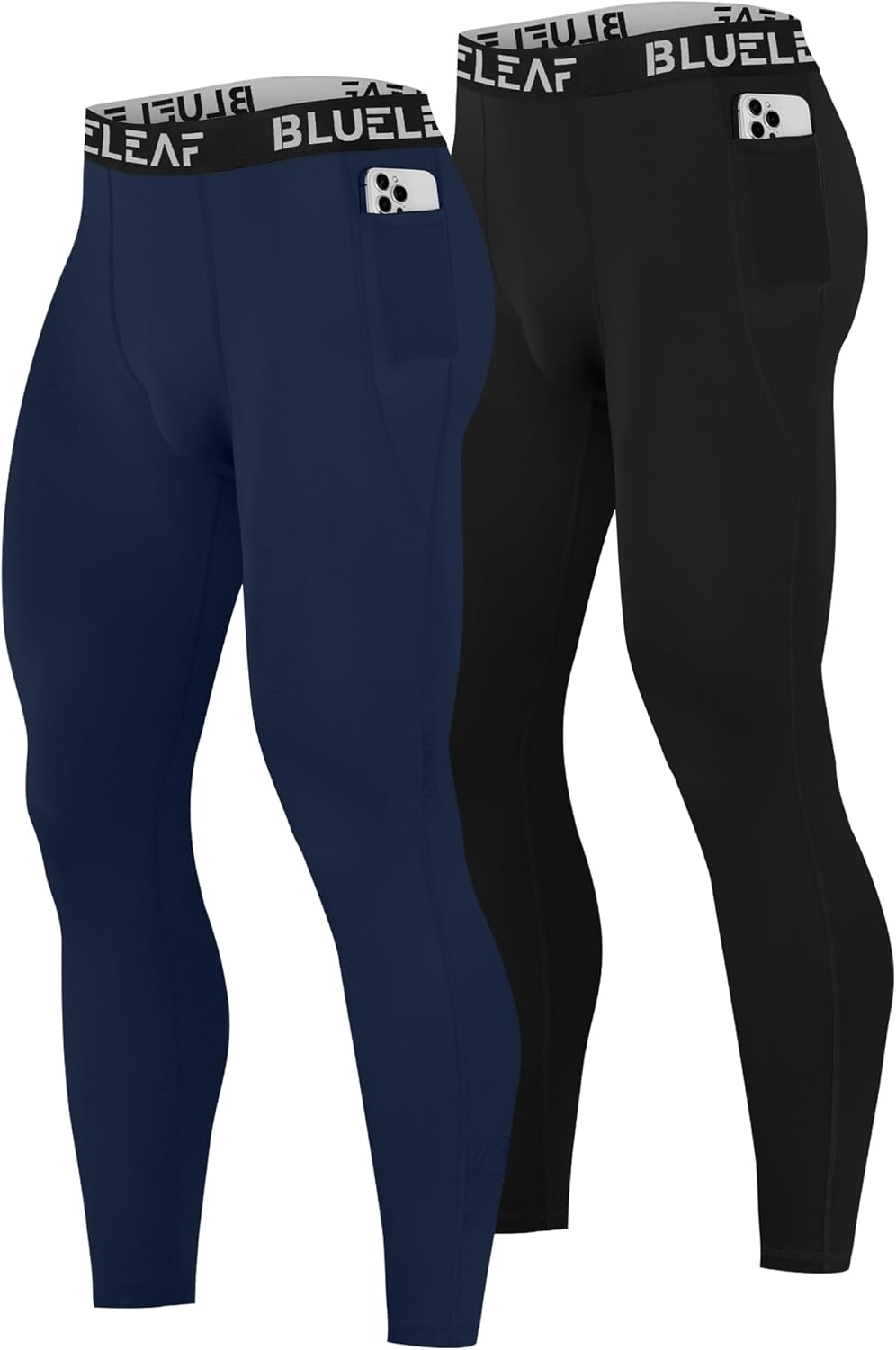 Blueleaf Men's Compression Pants Running Workout Leggings with Pockets Athletic Tights Base Layer for Basketball Sports - Image 12