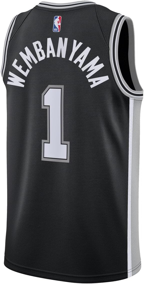 Victor Wembanyama San Antonio Spurs NBA Kids Youth 8-20 Black Icon Edition Swingman Jersey - Image 3