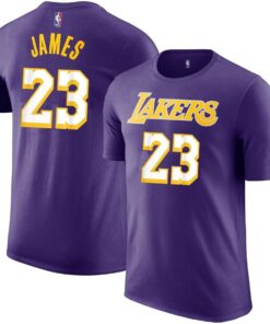 Lebron James Los Angeles Lakers NBA Kids Youth 4-20 Purple Statement Edition Performance Jersey T-Shirt