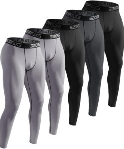 5/6 Pack Men’s Compression Pants Performance Athletic Baselayer Leggings Running Tights for Workout Basketball