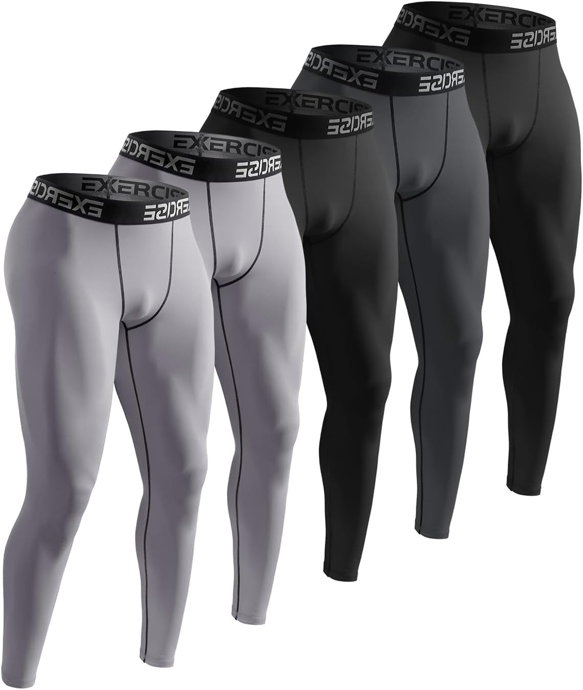 5/6 Pack Men’s Compression Pants Performance Athletic Baselayer Leggings Running Tights for Workout Basketball