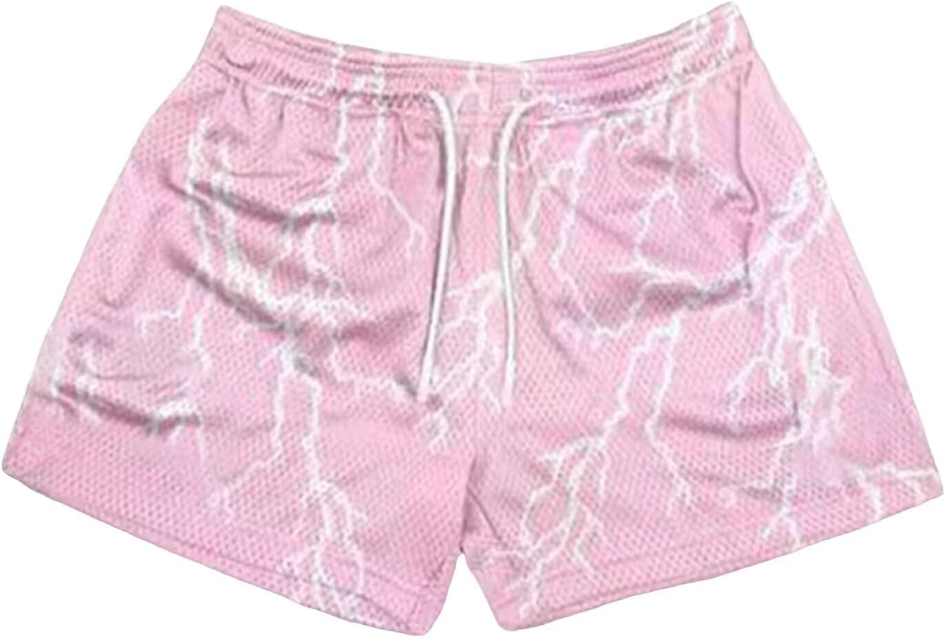 Men's Mesh Basketball Shorts Breathable Athletic Shorts with Pockets Lightning & Star Print Gym Training Outdoor - Image 14