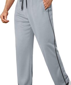 COOFANDY Mens Athletic Workout Pants Open Bottom Sweatpants Mesh Gym Pants for Runnning, Training,Casual