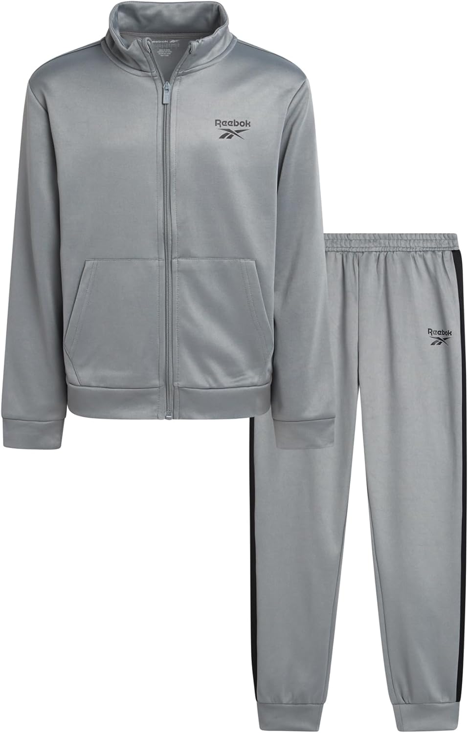 Reebok Boys Tracksuit Set - 2 Piece Athletic Tricot Fleece Lined Zip Up Jacket and Boys Sweatpants for Toddlers & Big Boys