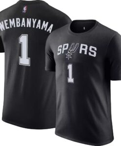 Victor Wembanyama San Antonio Spurs NBA Kids Youth 4-20 Black Statement Edition Jersey T-Shirt