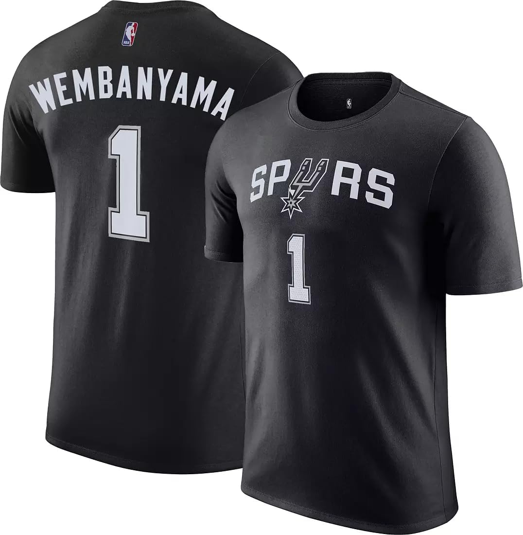 Victor Wembanyama San Antonio Spurs NBA Kids Youth 4-20 Black Statement Edition Jersey T-Shirt