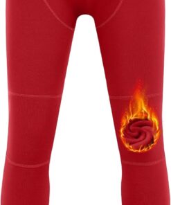 Runhit Boys Compression Leggings Fleece Lined - Youth Sports Tights Kids Thermal Base Layer Pants Cold Weather Gear