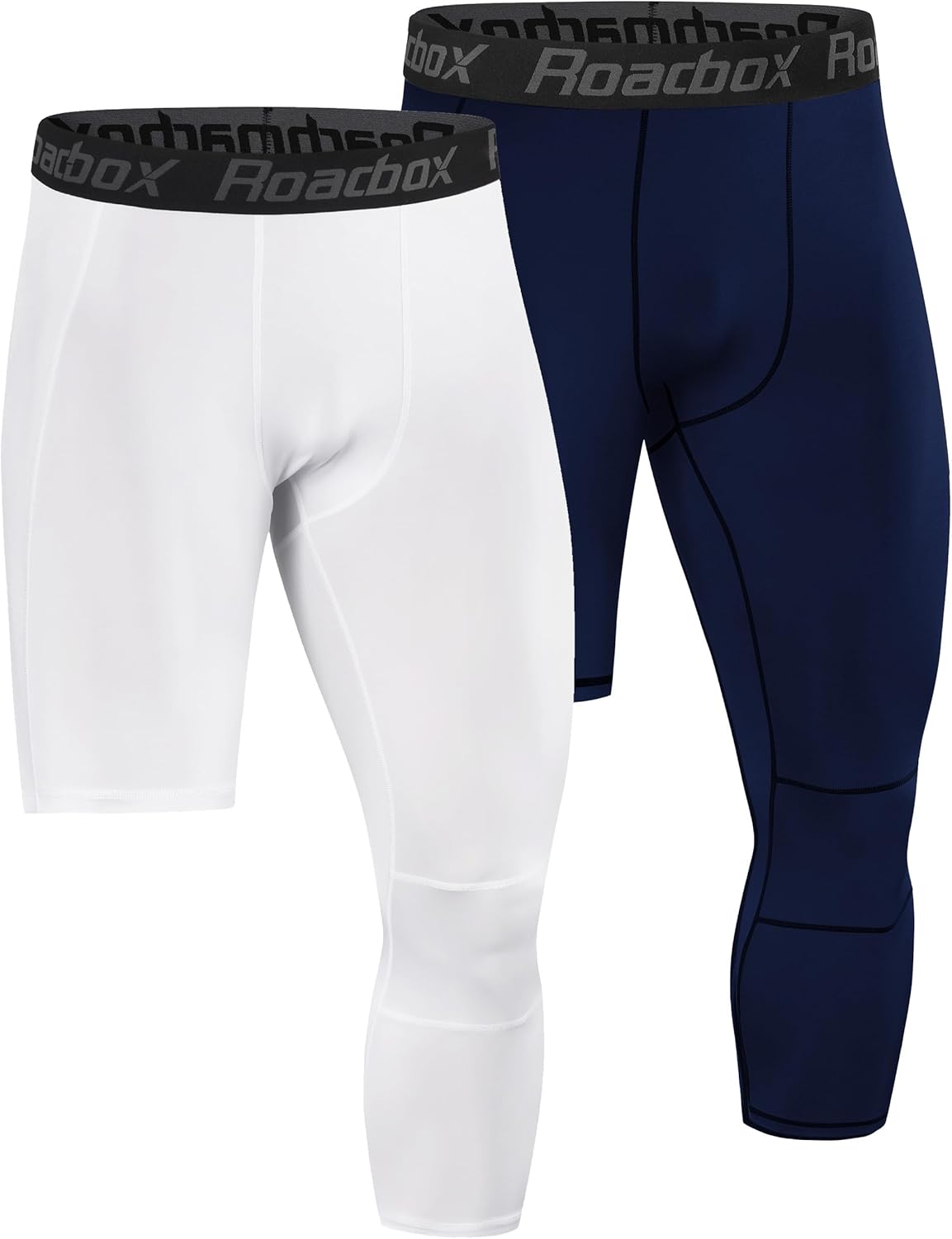 Roadbox Men's One Leg Compression Tights Pants, 3/4 Basketball Football Single Leg Leggings, Athletic Base Layer Underwear - Image 10