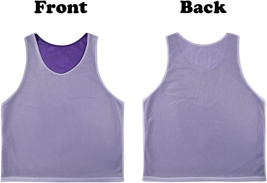 6 PCS Reversible Pinnies Basketball Soccer Training Vest Double Sided Mesh Jerseys for Adult - Image 3