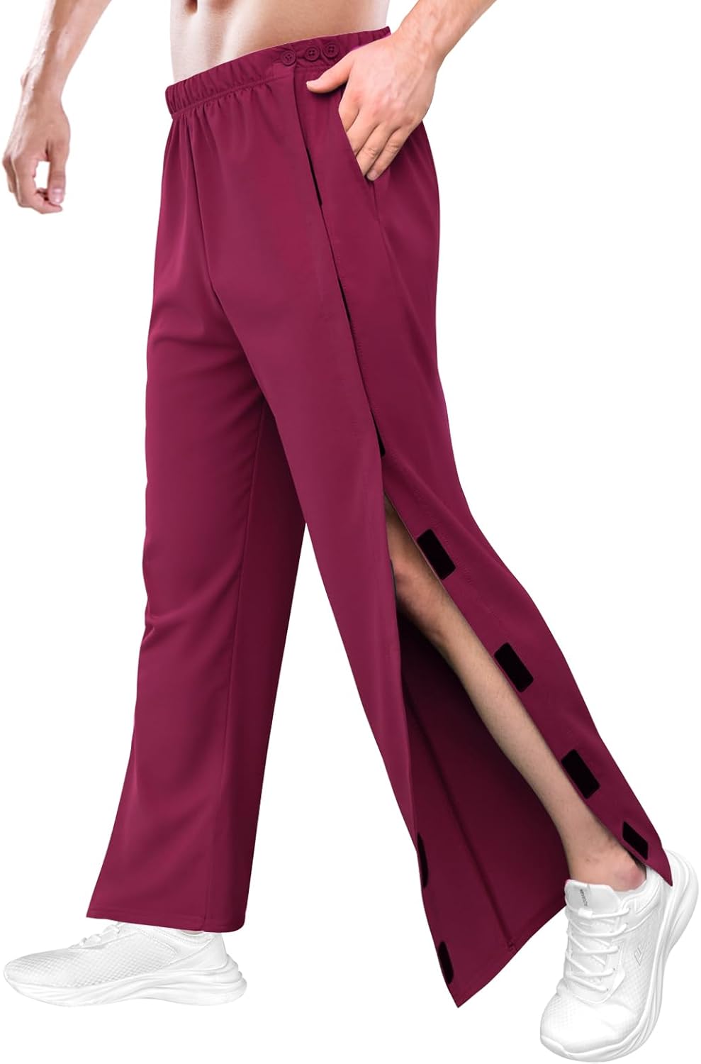 Men's Post Surgery Pants Open Bottom Easy Side Tear Away Pants for Men Sweatpants Loose Fit Post Surgery Pant with Pockets - Image 6