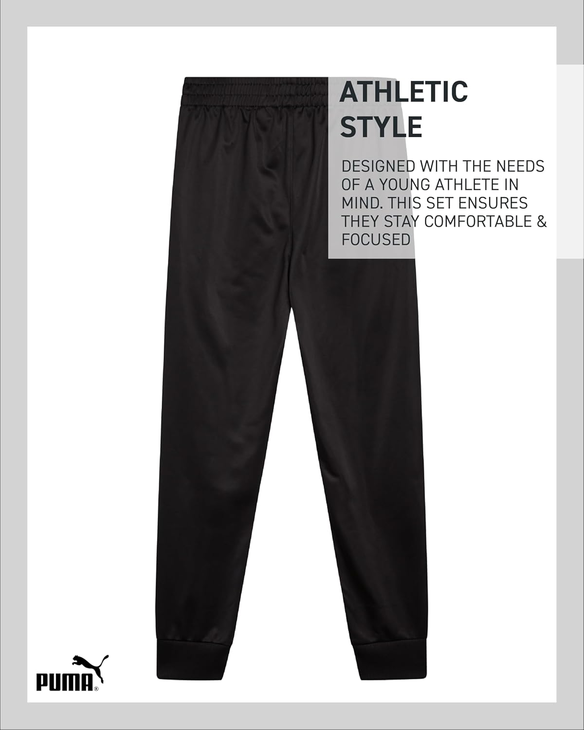 PUMA Active Boys Pants - Athletic Tricot Youth Kids Boys Jogger Sweatpants with Pockets and Elastic Waistband (Sizes: 8-20) - Image 6